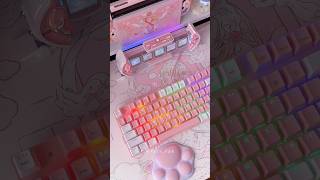 ☁️ desk makeover 🎀 pinkgamingsetup coquette shoujo [upl. by Yanahc956]