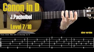 Canon in D  Guitar Tutorial  TAB [upl. by Nyad]