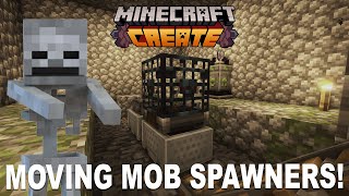 Moving MOB Spawners in Minecraft  Minecraft Create Mod  Ep05 [upl. by Ajin509]