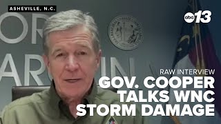 RAW INTERVIEW Gov Roy Cooper talks WNC storm impacts [upl. by Humpage]