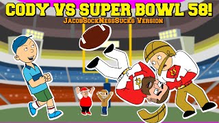 Cody Misbehaves At Super Bowl 58 And Gets Grounded JacobSockNessSucks Version GoAnimate [upl. by Arabella]