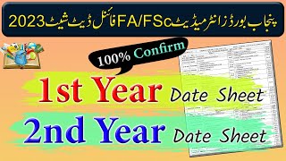 Final Date Sheet of 1st Year amp 2nd Year Intermediate Punjab Boards  Inter Date Sheet 2023 [upl. by Zampardi490]