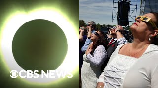 Videos show 2024 solar eclipse stunning viewers across US [upl. by Negaem787]