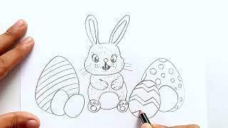 Comment dessiner un lapin de pâques [upl. by Isayg]