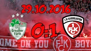 SpVgg Greuter Fürth 01 1 FC Kaiserslautern  29102016  Pyro Party Punkte [upl. by Takara]