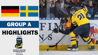 Sweden vs Germany Full Highlights  Group A  2024 IIHF World Junior 12282023 [upl. by Adirahs]