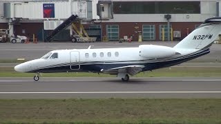 Cessna Citation CJ4 N32PM Takeoff Portland Airport PDX [upl. by Darrel]