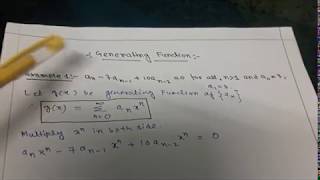 Generating Function Example1STEP BY STEP  Part2  Recurrence  Discrete Math [upl. by Eelahc]