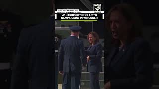 US VP Kamala Harris disembarked Air Force Two at Joint Base Andrews after Wisconsin campaign [upl. by Roinuj]