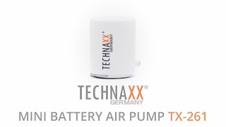 TECHNAXX MINI BATTERY AIR PUMP TX261 ENGLISH [upl. by Socher]