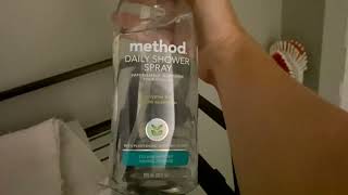 Method Daily Shower Cleaner Spray Plant Based amp Biodegradable Formula Light smell and works well [upl. by Amoakuh]