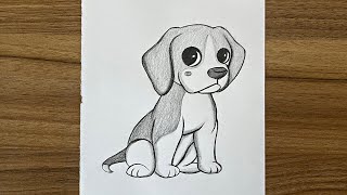 How to draw a cute dog step by step  Easy drawing for beginners  Pencil sketch for beginners [upl. by Acnayb]