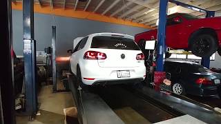 MK6 2012 Volkswagen GTI Stratified Auto Crackle and Pop Tune Stage 2 Dyno [upl. by Dolloff]