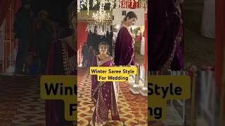 Winter Saree Style for Wedding🥻Saree Draping❤️How to Style Saree in Winter shorts saree wedding [upl. by Calen]