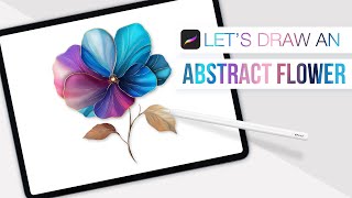 How to Draw a Beautiful Abstract Flower in Procreate [upl. by Malley]