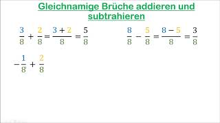 21 Gleichnamige Brüche addieren und subtrahieren [upl. by Akamaozu337]