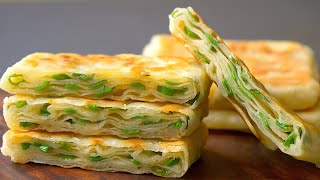 Scallion Pancakes like Flaky Pastry  Spring Onion Pancakes  Green Onion Pancakes [upl. by Nole]