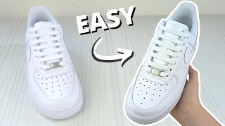 HOW TO BAR LACE NIKE AIR FORCE 1s EASY Way [upl. by Eentruoc]