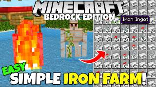 Minecraft Bedrock EASY IRON FARM Tutorial MCPE Xbox PS5 PC [upl. by Renferd]