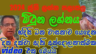 2024 June Lagna Palapala Mithuna Lagnaya 2024 ජුනි ලග්න පලාපල මිථුන ලග්නය [upl. by Cirilla]