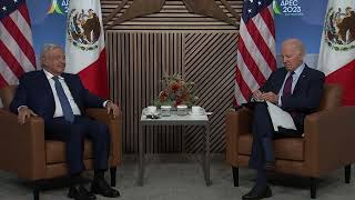 WATCH Biden meets with Mexican President López Obrador at APEC summit in San Francisco [upl. by Crean]