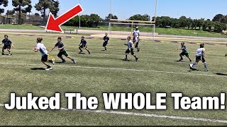 HE JUKED THE WHOLE TEAM  YOUTH FLAG FOOTBALL GAME NFL PLAY 60 [upl. by Nanette]