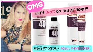 HIGH LIFT HAIR COLOR  40 VOL DEVELOPER VS BLEACH THE PERFECT BLONDE AT HOME KAY PRO CAVIAR LINE [upl. by Ydnar]