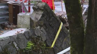 Wall collapses on bridge over Sandy River [upl. by Alisia]