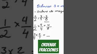 Ordenar fracciones de Mayor a Menor maths fracciones elprofevenezolano [upl. by Annalee]