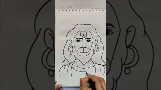 Quick simple and easy drawing of lord Hanuman face Hanumanji drawing for beginners Bajrangbali [upl. by Anitsahs]