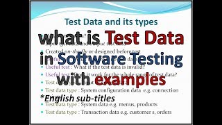 Test Data In Software TestingTest Data Generation In Software TestingTest Data In Testing [upl. by Constancy]