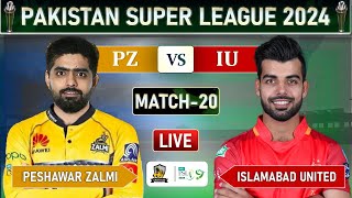 PSL LIVE  PESHAWAR ZALMI vs ISLAMABAD UNITED MATCH 20 LIVE COMMENTARY  PZ vs IU LIVE [upl. by Annaihr]