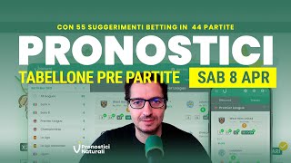 55 Suggerimenti Scommesse Calcio in 44 Partite TUTTI i Pronostici Naturali Sabato 8 aprile 2023 [upl. by Lanrev]