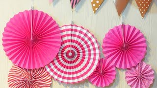 Paper fan making video simple decoration for parties [upl. by Milon]