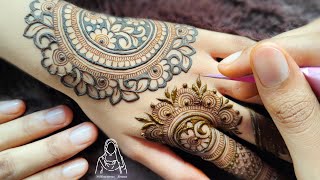 Stylish Beautiful Henna Design with Negative filling  stylish mehandi design by thouseenshenna [upl. by Arhna]