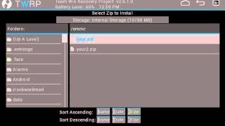 Galaxy Tab 2 70 P3110P3113 flashing a zip with TWRP Team Win Recovery Project 26 [upl. by Eiffub]