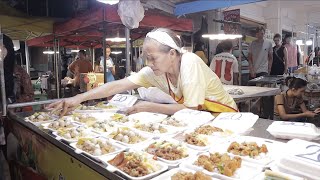 Train Market Kanchanaburi  Thai street food [upl. by Novyat]