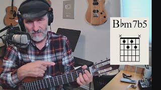 Bb minor 7 flat 5 and other m7b5 guitar chords [upl. by Atronna695]