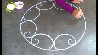 New Year Special Big Rangoli designs Road designs for new year [upl. by Yam]