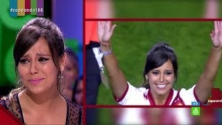 El saque de honor de Cristina Pedroche en el campo del Rayo Vallecano [upl. by Santoro206]