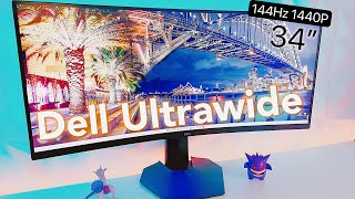 Best Value Ultrawide Gaming Monitor Dell S3422DWG 34” Unboxing amp Review 144Hz 1440p [upl. by Malamut]