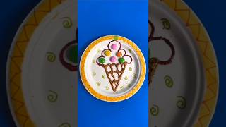 Easy Icecream craft from plate New Creative Craft ideas Icecream candy trending shorts video [upl. by Naugan]