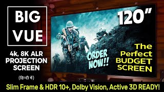 BIGVUE 120 inches ALR Fixed Projection Screen  Premium Budget Screen  4k Ultra HD 3D  Review [upl. by Atinomar966]