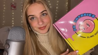 ASMR Huge Tingly Slime Haul and Triggers 💖 Tapping Scratching Whispering [upl. by Dielu]