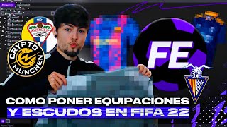 ✅ COMO TENER EQUIPACIONES amp ESCUDOS PROPIOS en MODO CARRERA en FIFA 22  TUTORIAL COMPLETO [upl. by Grania]