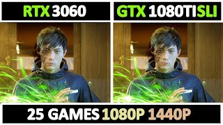 RTX 3060 vs GTX 1080TI SLI  Tested 25 Games [upl. by Etnahsa]