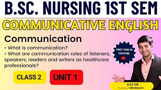 Class 3  Unit 1  Communication  Communicative English Class BSc Nursing 1st Semester [upl. by Frederica900]