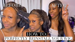 Hair therapy reinstalling my wig 💇🏽‍♀️💕 hair from uniceamazon Straight wig [upl. by Andi]