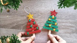 Christmas Tree Making From Glitter foam Paper CraftDiy Christmas Tree Craft IdeasChristmas craft [upl. by Oiluarb220]