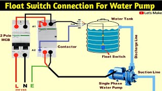 Float switch wiring diagram for water pump  automatic OnOff [upl. by Aliek]